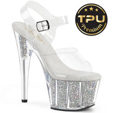 Pleaser Adore 708Prem Rsi Clear Silver Rhinestone Platform Shoes